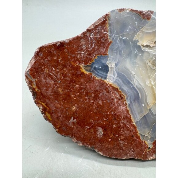 Polished Red Blue Agate Geode Specimen blue 6x4x3" collectable clear brown READ - Picture 5 of 12